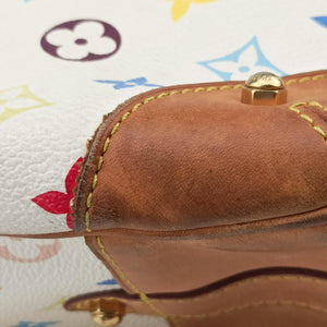 Pre-owned Louis Vuitton GRETA white Monogram Multicolor M40195 shoulderbag | stylenewstar