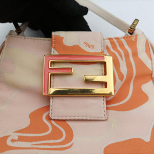 Pre-owned Fendi Baguette pink×orange canvas 226226 handbag | stylenewstar