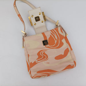 Pre-owned Fendi Baguette pink×orange canvas 226226 handbag | stylenewstar