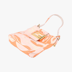 Pre-owned Fendi Baguette pink×orange canvas 226226 handbag | stylenewstar