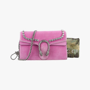 Pre-owned Gucci Dionysus Pink velour 476432 shoulderbag | stylenewstar