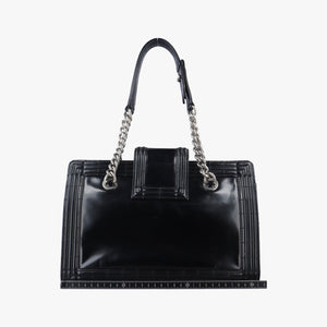 Secondhand Chanel Jetsetter Boy Shopping Tote Black Leather A67020 shoulderbag | stylenewstar