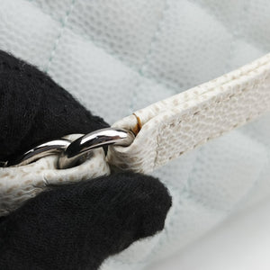 Pre-owned Chanel Mademoiselle Bowling Blue x Light Blue Caviar Leather A67642 handbag | stylenewstar