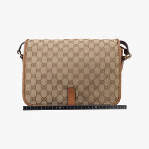 Pre-owned Gucci Marrakech Messenger Brown Canvas 257024 shoulderbag | stylenewstar