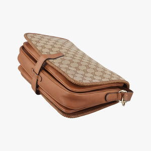 Pre-owned Gucci Marrakech Messenger Brown Canvas 257024 shoulderbag | stylenewstar