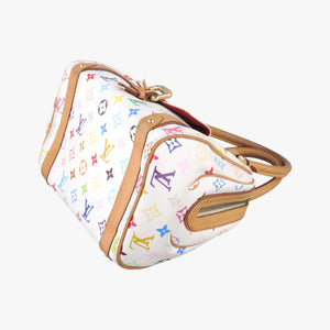 Pre-owned Louis Vuitton PRISCILLA white Monogram Multicolor M40096 handbag | stylenewstar