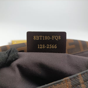 Pre-owned Fendi Baguette Zucchino Brown×Yellow canvas×leather 8BT180 shoulderbag | stylenewstar
