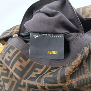 Pre-owned Fendi Baguette Zucchino Brown×Yellow canvas×leather 8BT180 shoulderbag | stylenewstar