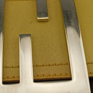 Pre-owned Fendi Baguette Zucchino Brown×Yellow canvas×leather 8BT180 shoulderbag | stylenewstar