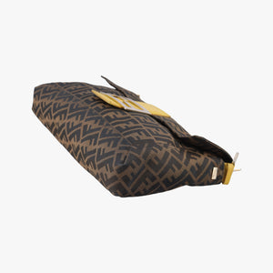 Pre-owned Fendi Baguette Zucchino Brown×Yellow canvas×leather 8BT180 shoulderbag | stylenewstar