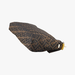 Pre-owned Fendi Baguette Zucchino Brown×Yellow canvas×leather 8BT180 shoulderbag | stylenewstar