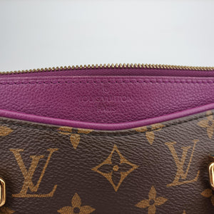 Pre-owned Louis Vuitton PALLAS Brown×CERISE Monogram Canvas×calf leather M92192 shoulderbag | stylenewstar