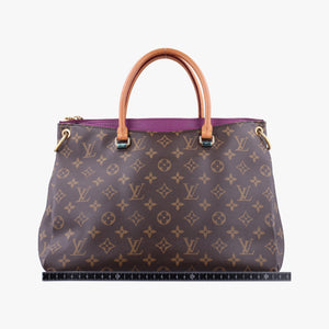 Pre-owned Louis Vuitton PALLAS Brown×CERISE Monogram Canvas×calf leather M92192 shoulderbag | stylenewstar