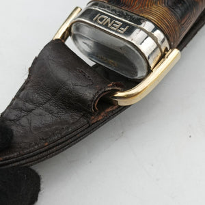 Pre-owned Fendi Spy Brown Canvas×Leather 8BR511 handbag | stylenewstar