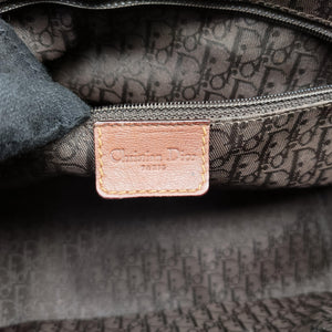 Pre-owned Christian Dior street chic Navy x Brown Leather x Denim handbag | stylenewstar