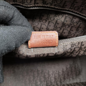 Pre-owned Christian Dior street chic Navy x Brown Leather x Denim handbag | stylenewstar