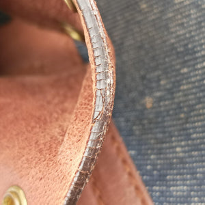 Pre-owned Christian Dior street chic Navy x Brown Leather x Denim handbag | stylenewstar