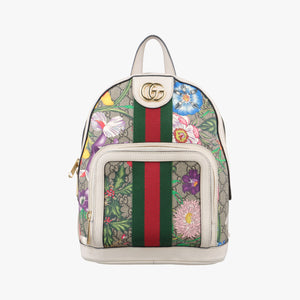 Pre-owned Gucci Ophidia Flora Multicolour PVC coated canvas×Leather 547965 backpack/rucksack | stylenewstar