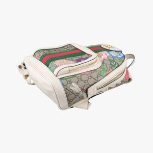 Pre-owned Gucci Ophidia Flora Multicolour PVC coated canvas×Leather 547965 backpack/rucksack | stylenewstar