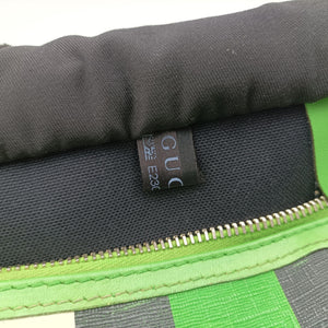 Pre-owned Gucci GG Supreme Tattoo Print Heart Charm Joy Green x White x Black PVC coated canvas 190257 handbag | stylenewstar