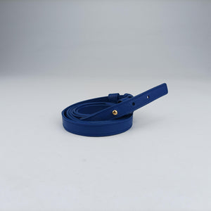 Pre-owned Yves Saint Laurent CLASSIC BABY DUFFLE Blue Leather 330958 shoulderbag | stylenewstar