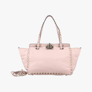 Pre-owned Valentino Rockstud Pink Leather shoulderbag | stylenewstar