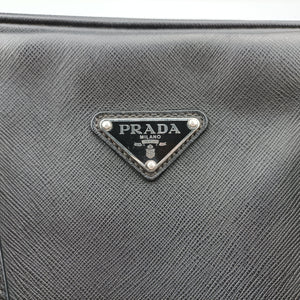 Secondhand Prada Business Briefcase Black SAFFIANO Leather 2VE011 handbag | stylenewstar