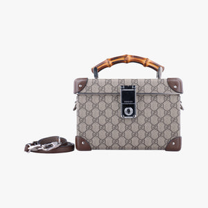 Pre-owned Gucci Padlock Brown PVC coated canvas 588351 shoulderbag | stylenewstar