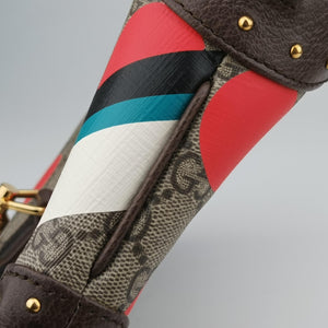 Pre-owned Gucci JACKIE beige×Multicolour canvas×leather 678843 shoulderbag | stylenewstar