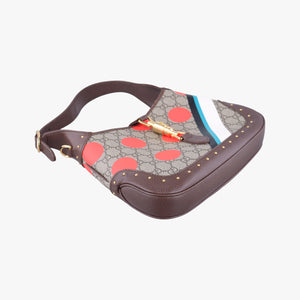 Pre-owned Gucci JACKIE beige×Multicolour canvas×leather 678843 shoulderbag | stylenewstar