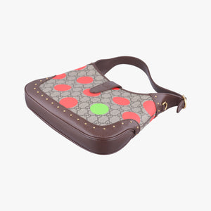 Pre-owned Gucci JACKIE beige×Multicolour canvas×leather 678843 shoulderbag | stylenewstar