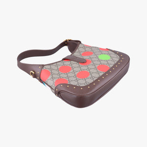 Pre-owned Gucci JACKIE beige×Multicolour canvas×leather 678843 shoulderbag | stylenewstar