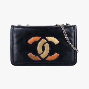 Pre-owned Chanel CC Lipstick Flap Black Patent A66935 shoulderbag | stylenewstar