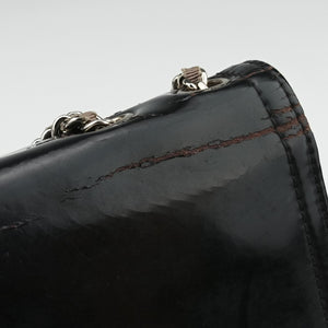 Pre-owned Chanel CC Lipstick Flap Black Patent A66935 shoulderbag | stylenewstar