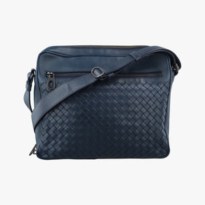 Pre-owned Bottega Veneta Intrecciato Navy lambskin shoulderbag | stylenewstar
