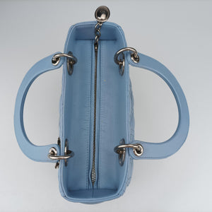 Vintage Christian Dior Lady Dior Blue lambskin shoulderbag | stylenewstar