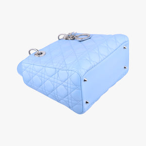 Vintage Christian Dior Lady Dior Blue lambskin shoulderbag | stylenewstar