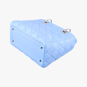 Vintage Christian Dior Lady Dior Blue lambskin shoulderbag | stylenewstar