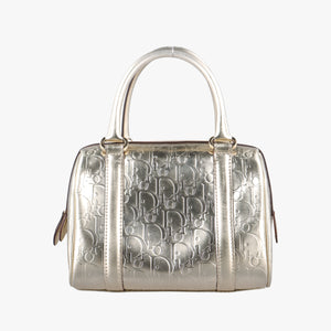 Pre-owned Christian Dior Metallic Gold Oblique Monogram Golden Leather handbag | stylenewstar