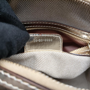 Pre-owned Christian Dior Metallic Gold Oblique Monogram Golden Leather handbag | stylenewstar