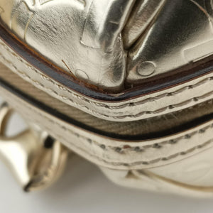 Pre-owned Christian Dior Metallic Gold Oblique Monogram Golden Leather handbag | stylenewstar
