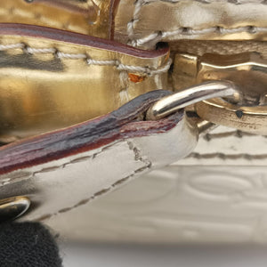 Pre-owned Christian Dior Metallic Gold Oblique Monogram Golden Leather handbag | stylenewstar