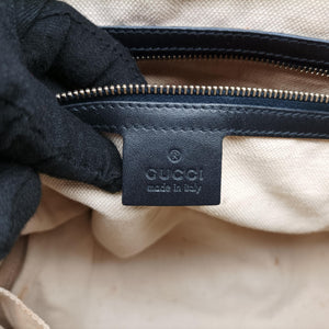 Pre-owned Gucci Sherry Line navy×red×beige canvas×leather 247205 shoulderbag | stylenewstar