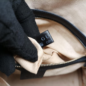 Pre-owned Gucci Sherry Line navy×red×beige canvas×leather 247205 shoulderbag | stylenewstar