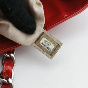 Pre-owned Chanel Strass Bon Bon Crystal Red Patent A47741 shoulderbag | stylenewstar