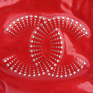 Pre-owned Chanel Strass Bon Bon Crystal Red Patent A47741 shoulderbag | stylenewstar