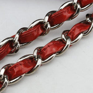 Pre-owned Chanel Strass Bon Bon Crystal Red Patent A47741 shoulderbag | stylenewstar