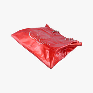 Pre-owned Chanel Strass Bon Bon Crystal Red Patent A47741 shoulderbag | stylenewstar