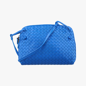 Pre-owned Bottega Veneta NODINI Intrecciato Blue lambskin shoulderbag | stylenewstar