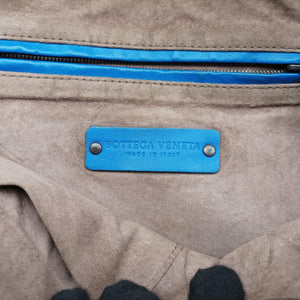 Pre-owned Bottega Veneta NODINI Intrecciato Blue lambskin shoulderbag | stylenewstar